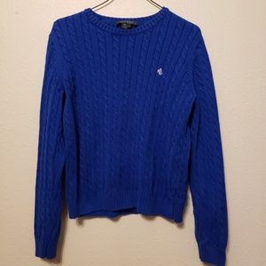 Ralph Lauren Cobalt Blue Cableknit Sweater